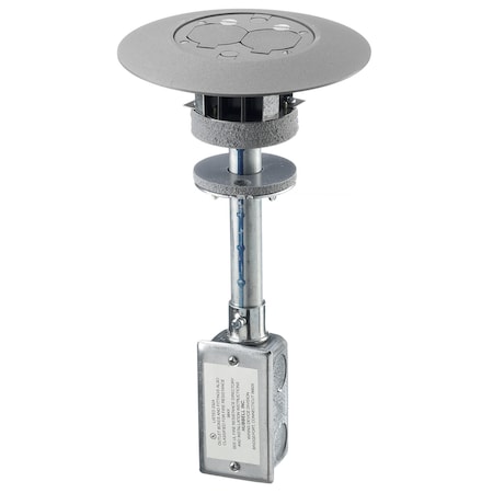 Hubbell Wiring Device-Kellems Complete Unit With 20A IG Duplex, (2) 1/2" Diameter Holes for Low Voltage Wiring, Gray PT7IGFSDGYA